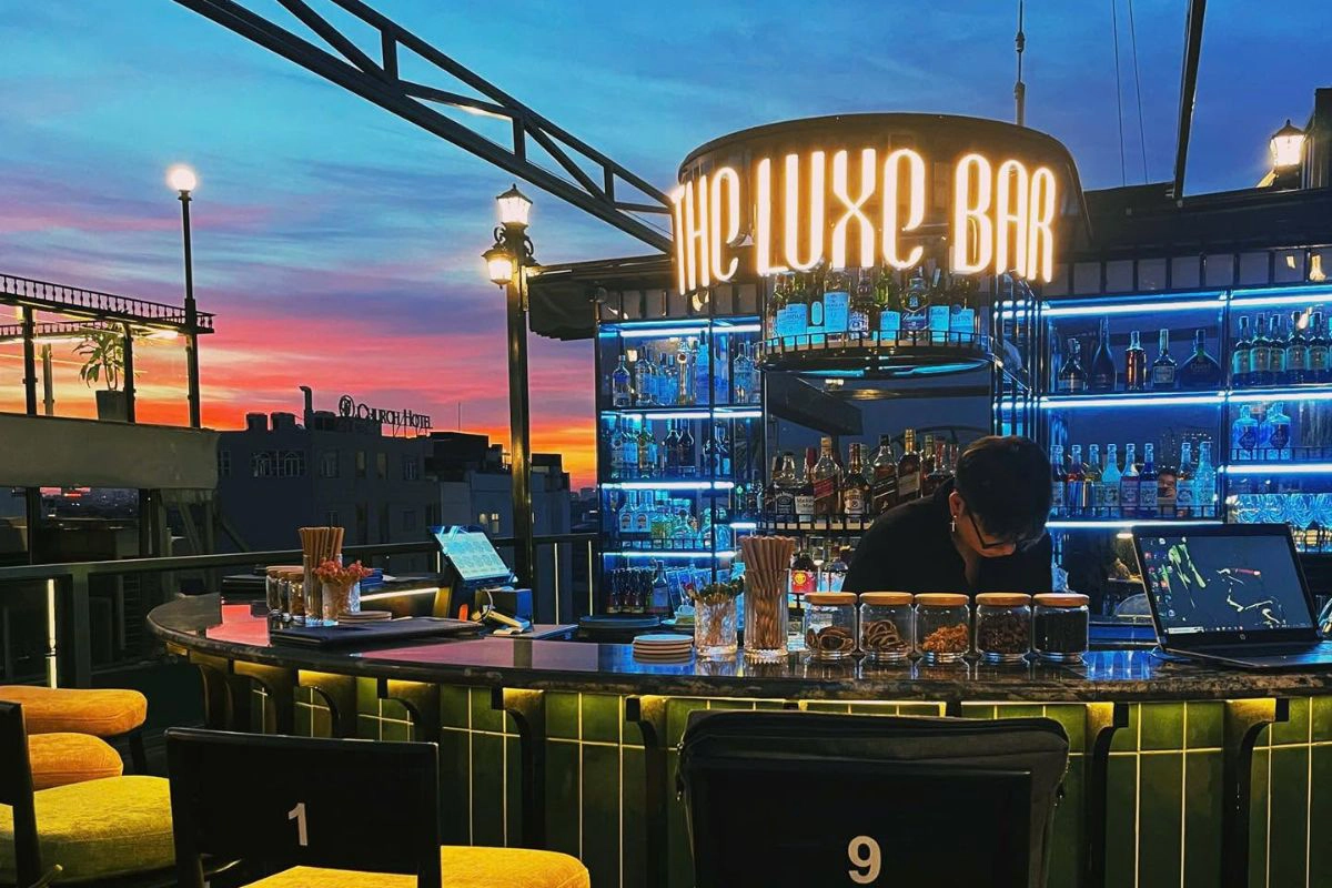 Elegant Hoan Kiem Lake views from The LUXE Bar