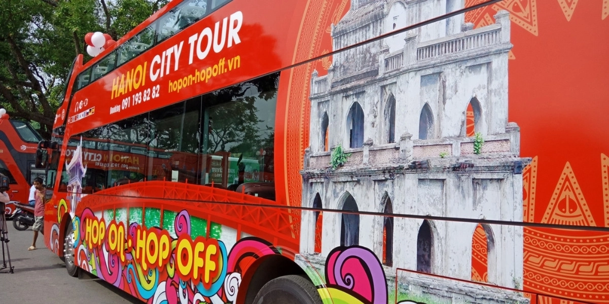 Double-decker sightseeing bus