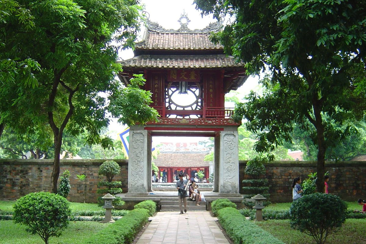 Temple of Literature and a traditional bun cha lunch