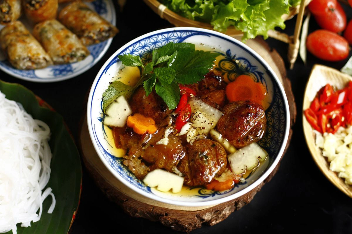 A local vendor serving traditional street food -