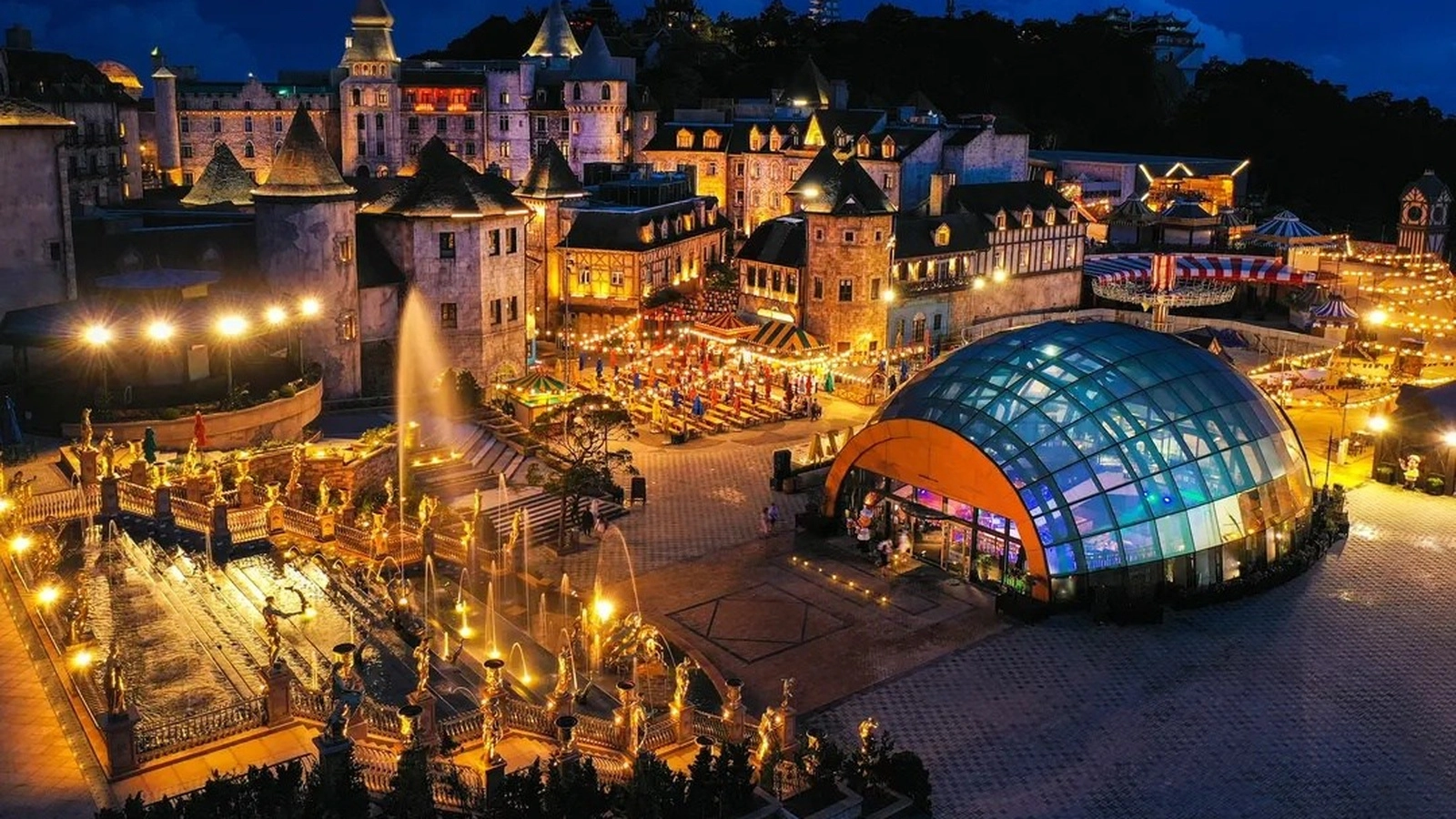 Enjoy Ba Na Hills By Night And Golden Bridge with Buffet Dinner and Round Trip Shuttle Bus | Depart from Danang