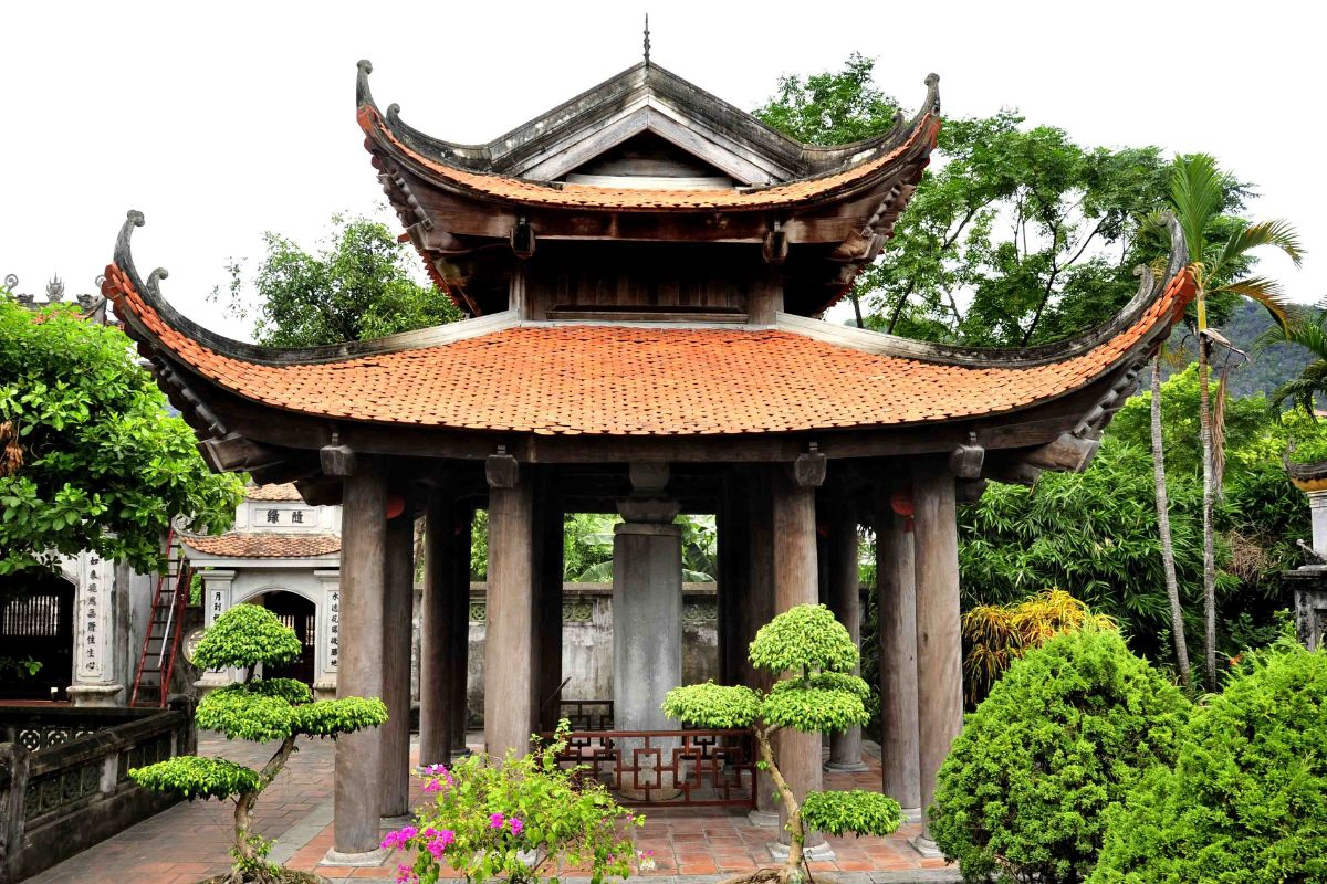 Ancient stone pillar engraved with Buddhist scriptures