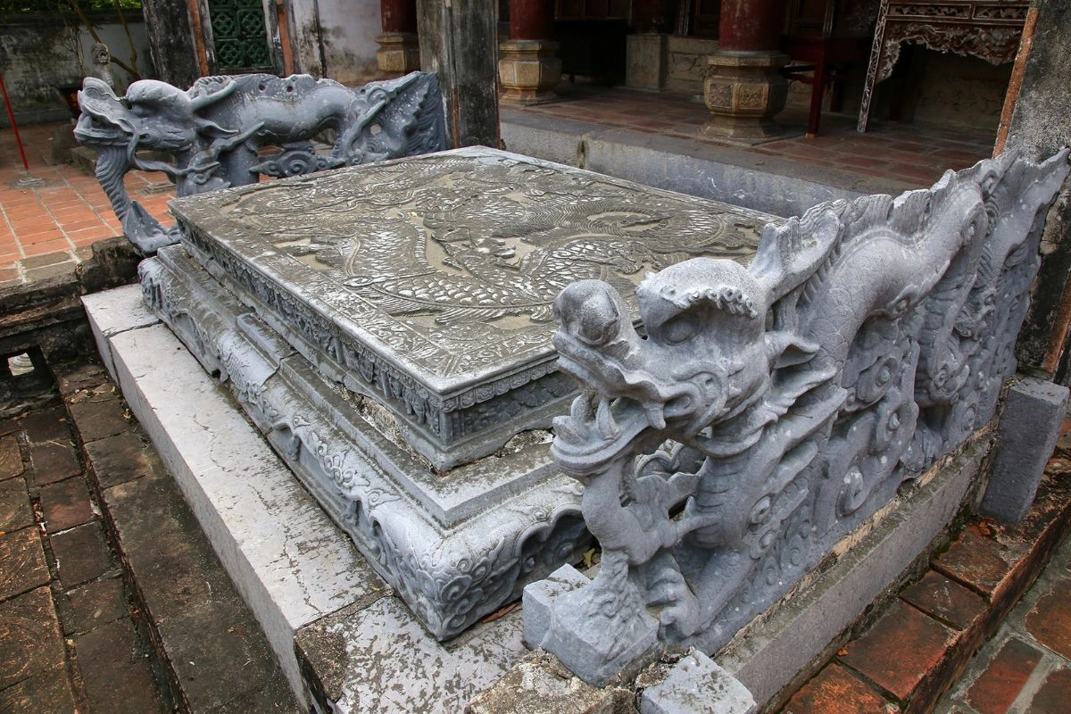 Intricate stone carvings at the main temple entrance