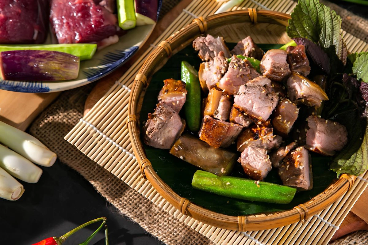 Smoky grilled goat meat marinated in authentic local spices