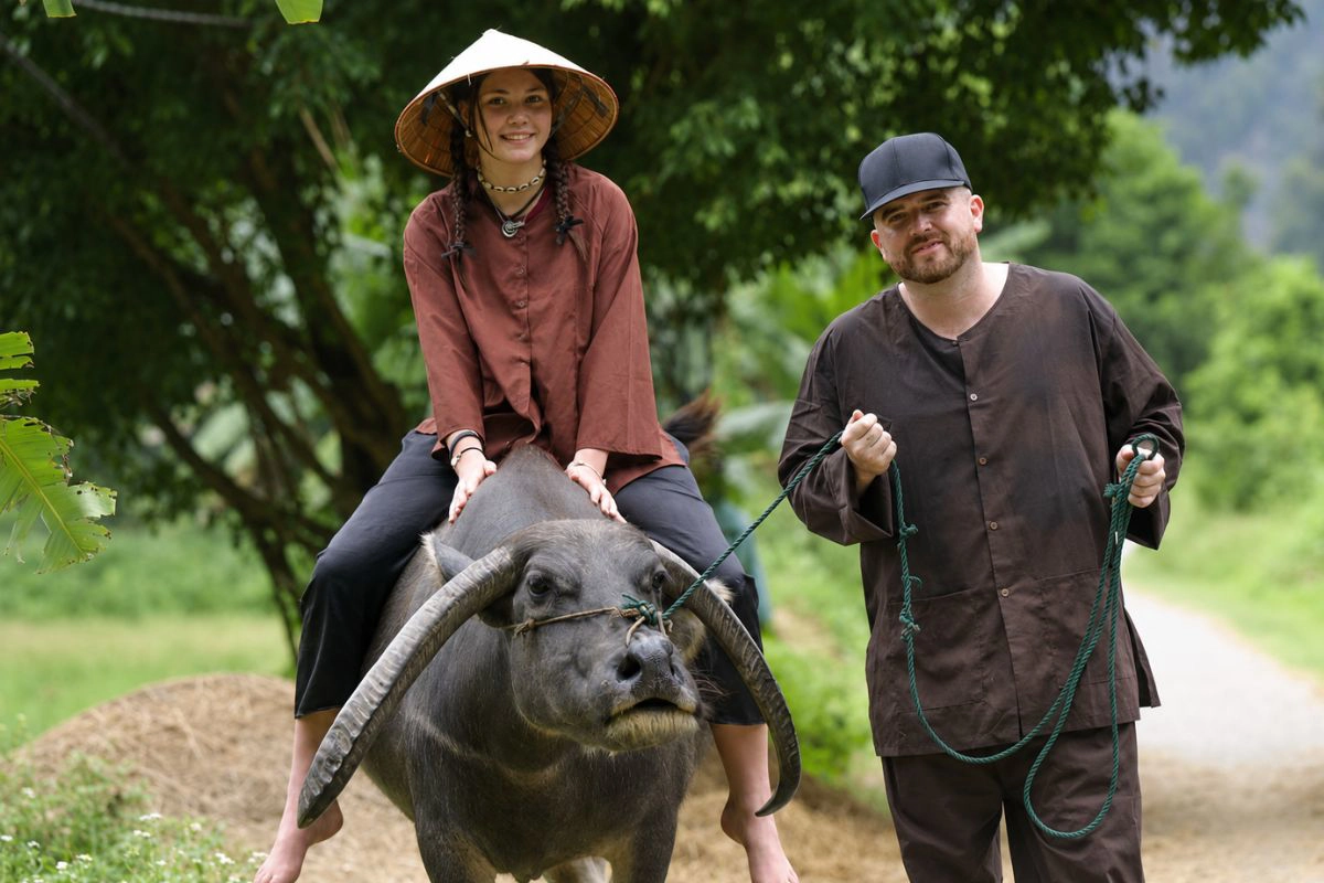 Guests participating in seasonal agricultural farm activities
