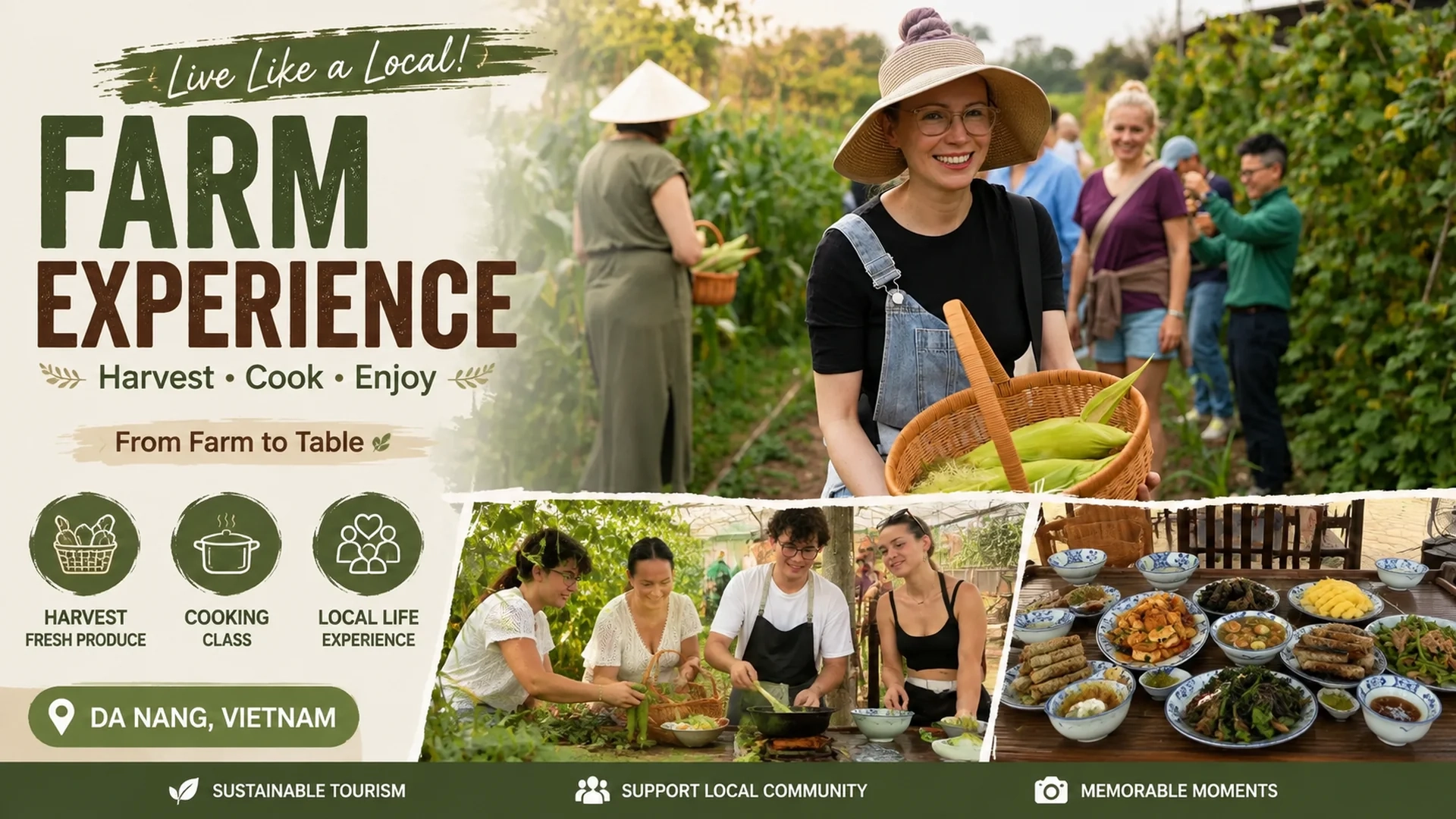 Day Tour | Farm Experience, Harvesting produce, and Cooking class | Hanoi