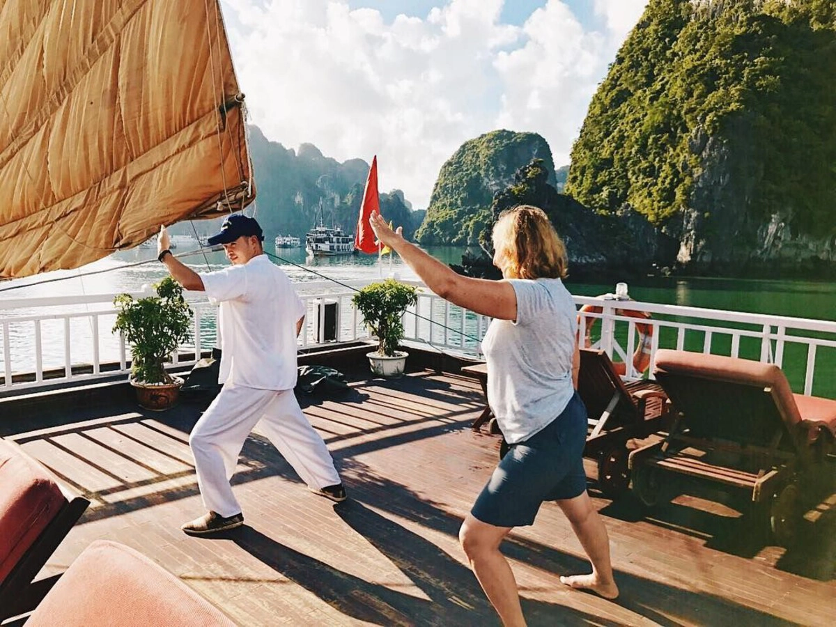 Experience Ha Long Bay fishing on cruise
