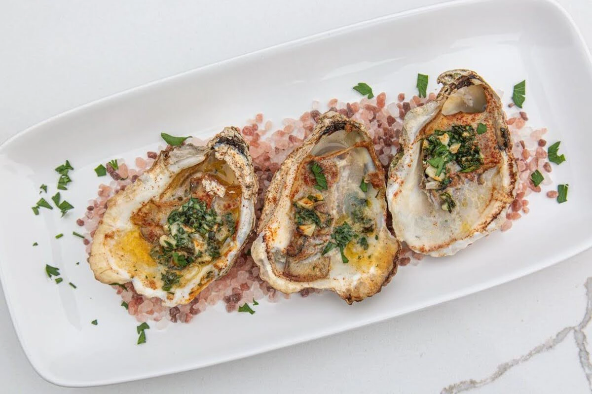 Grilled oysters