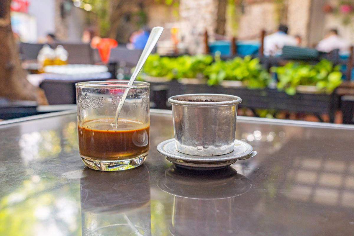 Guests enjoying a quiet morning coffee at a city hotel