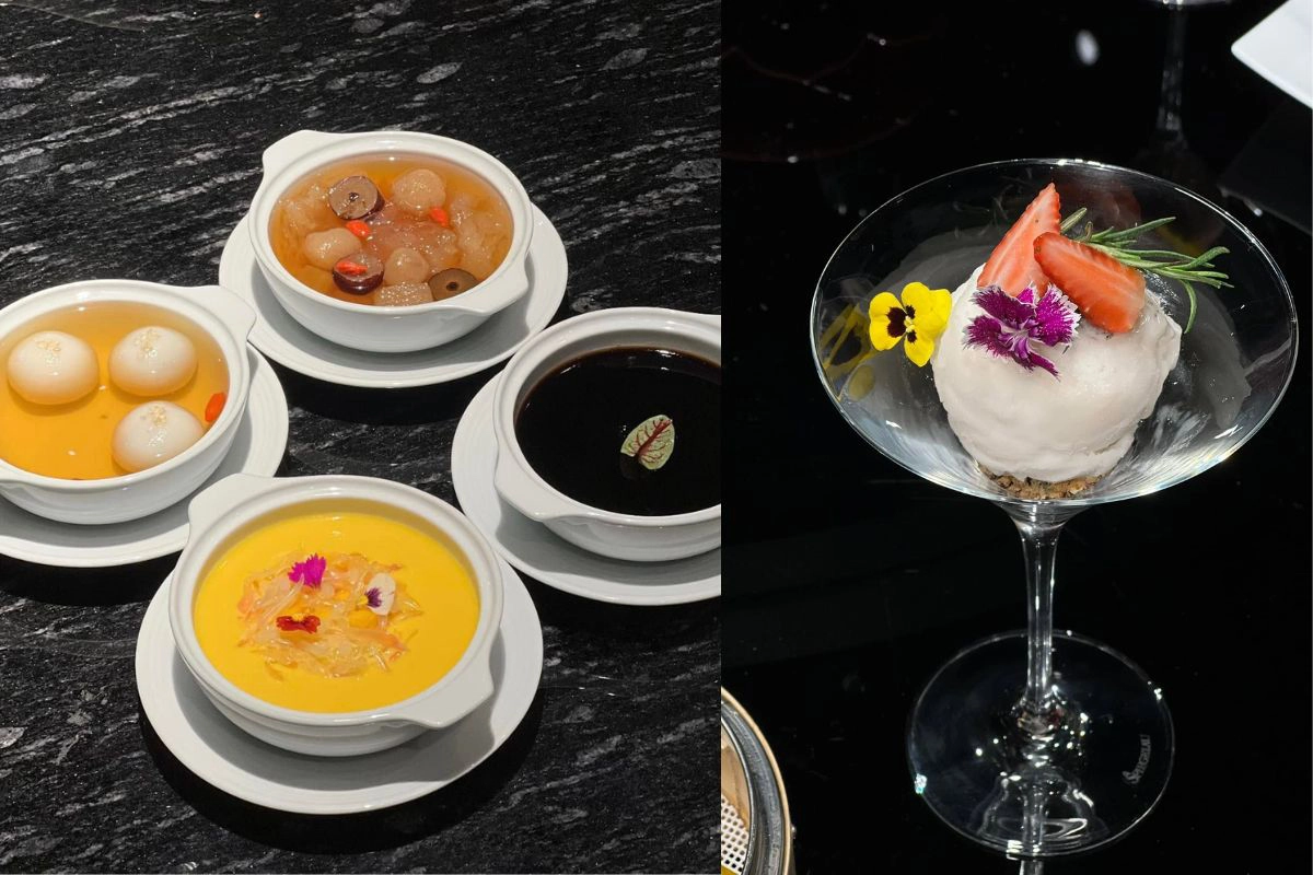 Tea and dessert bring a relaxed close to the meal