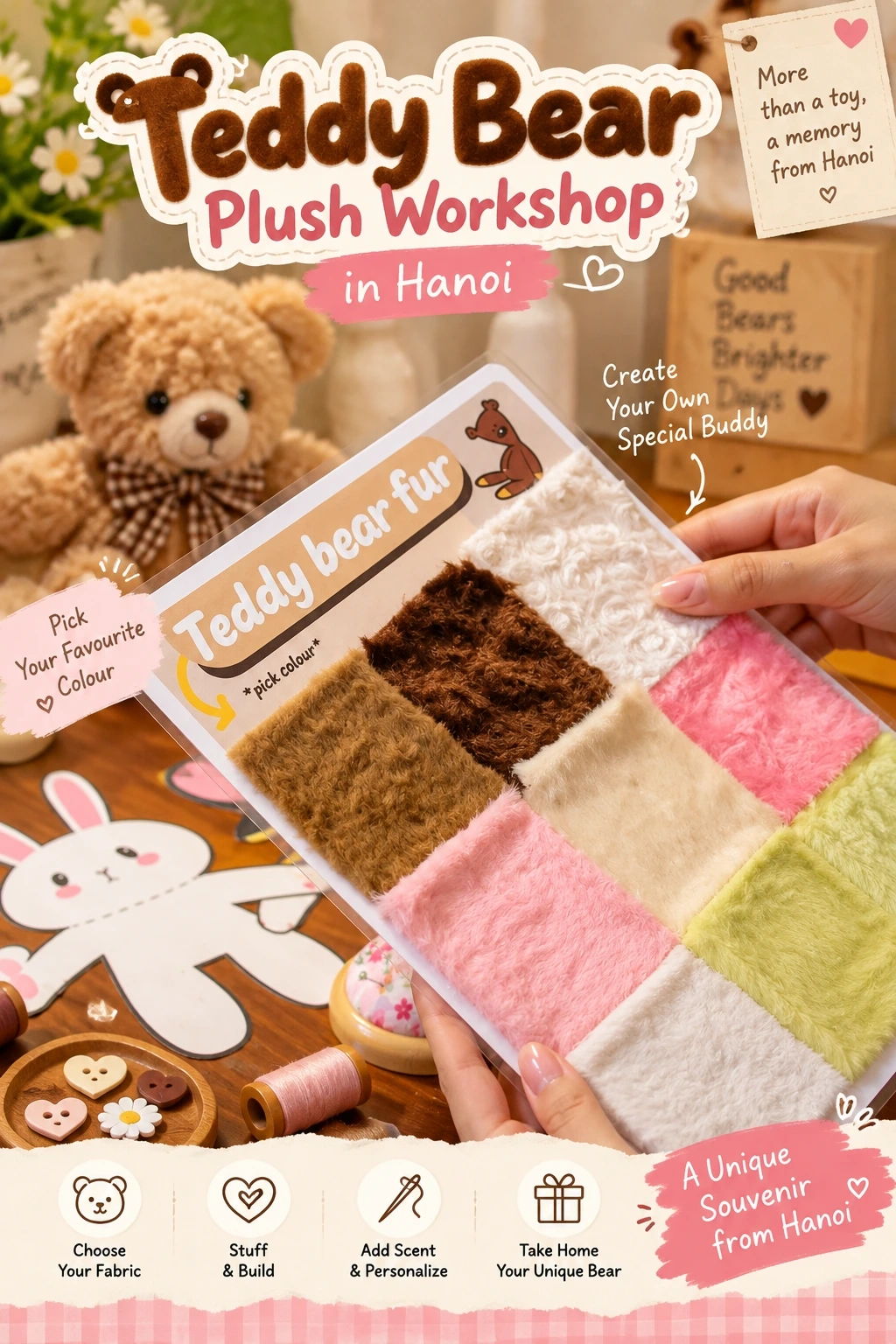 Teddy Bear Scented Plush Workshop in Hanoi