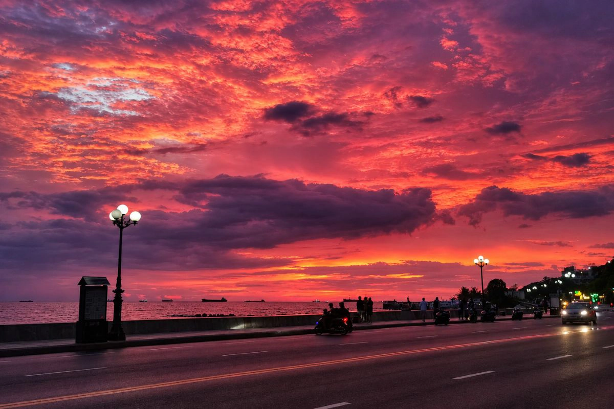 Late afternoon brings cooler weather and beautiful sunset views